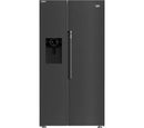 BEKO ASP342VPZ American-Style Fridge Freezer - Black Steel