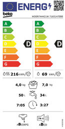 WDER744421W  BEKO 7/4KG WASHER DRYER