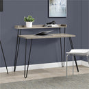Haven Retro Home Office Desk with Riser – Distressed Grey Oak
