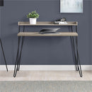 Haven Retro Home Office Desk with Riser – Distressed Grey Oak