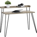 Haven Retro Home Office Desk with Riser – Distressed Grey Oak