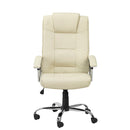Houston High Back Executive Chair – Cream Leather, Adjustable