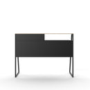Alphason Salcombe Desk - Black & Oak with Storage Shelves
