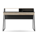 Alphason Salcombe Desk - Black & Oak with Storage Shelves