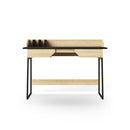 Alphason Salisbury Desk - Oak & Black with Storage Drawers