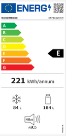 RFF60405WH  NORDMENDE 184/84 LITRE 170 X 54CM WIDE FREESTANDING FRIDGE FREEZER - WHITE - MANUAL DEFROST
