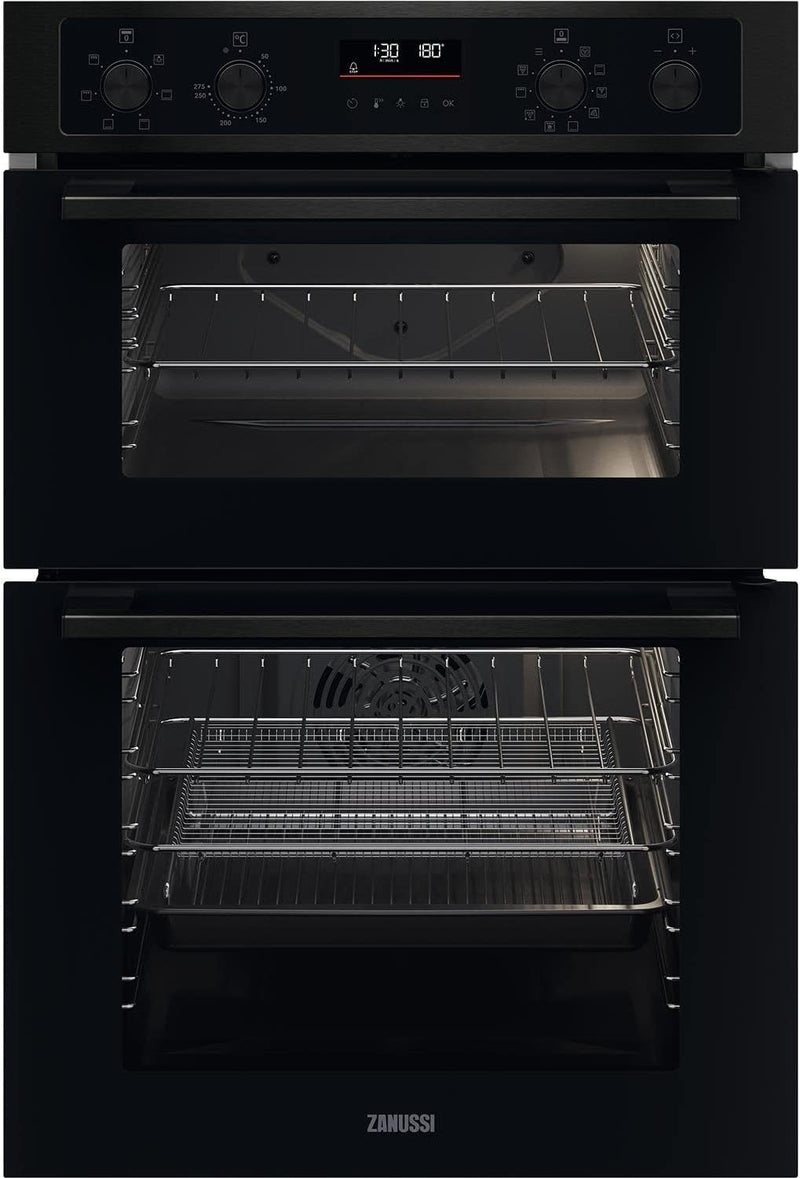 Zanussi Series 40 Built-In Electric Double Oven - Stainless Steel With Anti-Fingerprint | ZKCNA7KN