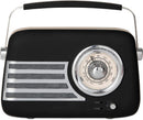 Itek A60048BLK Vintage Bluetooth FM Radio, Portable, 3” Speaker, 5W Output, Vintage Black