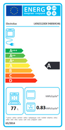 LKR655200X 948904346  ELECTROLUX 60CM FREESTANDING COOKER - ALL ELECTRIC - STEEL