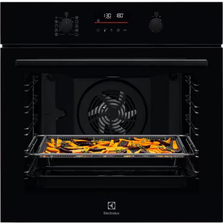 EOM6P46K 949498306  ELECTROLUX 72LITRE BLACK SINGLE PYRO CLEAN OVEN WITH AIR FRY
