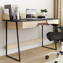 Alphason Salisbury Desk - Oak & Black with Storage Drawers