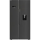 Beko American Style Fridge Freezer Black Steel ASD2442VPZ