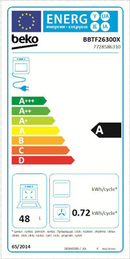 BBTF26300X  BEKO BUILT-UNDER DOUBLE OVEN STAINLESS STEEL