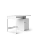 Alphason Bridport Home Office Desk - White Gloss, Drawer & Storage