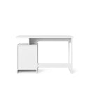 Alphason Bridport Home Office Desk - White Gloss, Drawer & Storage