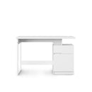 Alphason Bridport Home Office Desk - White Gloss, Drawer & Storage