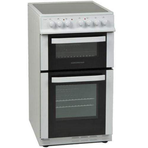CTEC52WH  NORDMENDE 50CM TWIN CAVITY FREESTANDING COOKER - 4 ZONE CERAMIC HOB - WHITE