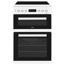 KDC653W  BEKO 60CM DOUBLE OVEN FREESTANDING ELECTRIC COOKER WITH 4 ZONE CERAMIC HOB - WHITE