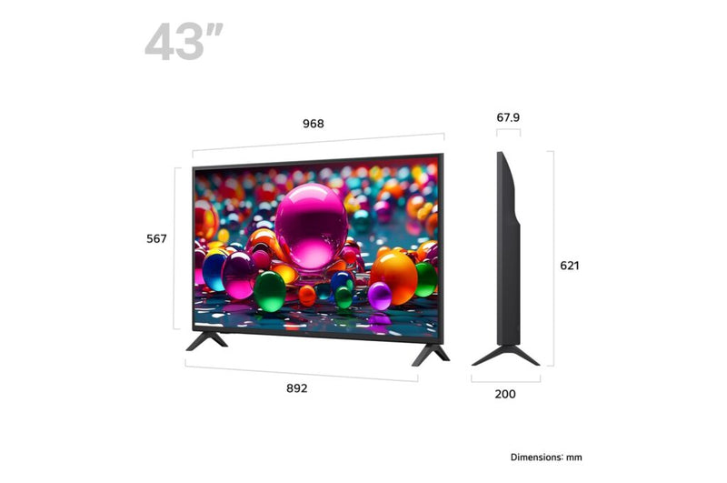 43 inch LG UHD AI UA75 4K Smart TV 2025 – 43UA75006LA
