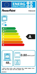P05E1S1W  POWERPOINT 50CM SINGLE CAVITY FREESTANDING COOKER WITH 4 ZONE SOLID PLATE HOB