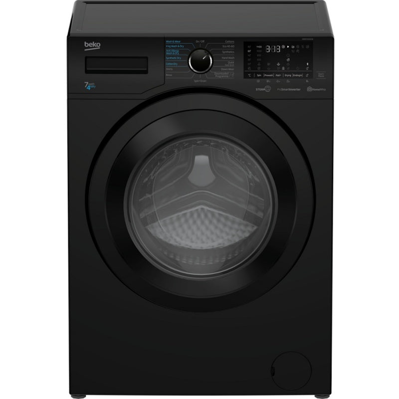 Beko 7kg Wash 4kg Dry Washer Dryer Black WDER7440421B