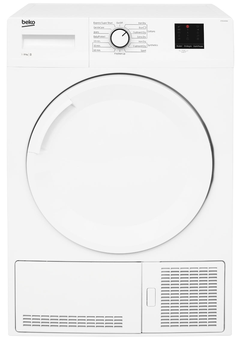 10kg Condenser Tumble Dryer with Sensor Programmes | DTBC1001W
