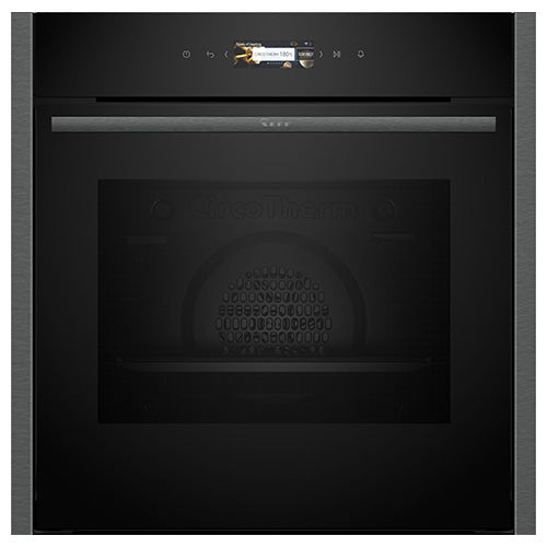 Neff B24CR71G0B Built-In Single Pyrolytic Oven - Black with Graphite-Grey Trim