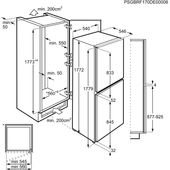 Zanussi 266L Integrated Fridge Freezer | ZNFN18FS5